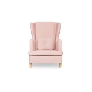 Różowy fotel uszak SKANDICA Ingrid Flamingo