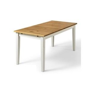 Stół z litego drewna sosnowego z białymi nogami Støraa Daisy, 75x160 cm