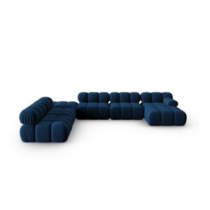 Niebieska aksamitna sofa 379 cm Bellis – Micadoni Home