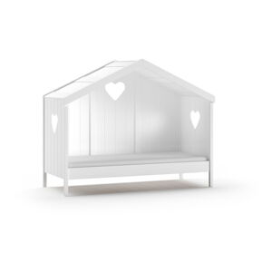 Białe łóżko dziecięce z litego drewna sosnowego w kształcie domku 90x200 cm AMORI – Vipack