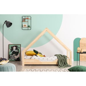 Dziecięce łóżko z drewna sosnowego w kształcie domku Adeko Loca Bon, 90x190 cm