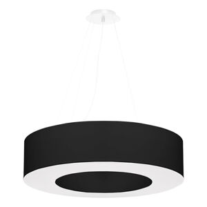 Czarna lampa wisząca z tekstylnym kloszem ø 70 cm Galata – Nice Lamps