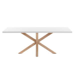 Biały stół z konstrukcją w kolorze drewna La Forma Arya, 160 x 100 cm