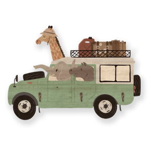 Zielony wieszak ścienny dla dzieci Safari Van - Little Nice Things
