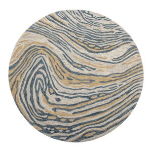 Niebieski/brązowy wełniany okrągły dywan ø 120 cm Tiger – Bloomingville