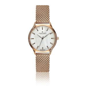 Damski zegarek z bransoletką ze stali nierdzewnej w kolorze różowego złota Frederic Graff Clariden