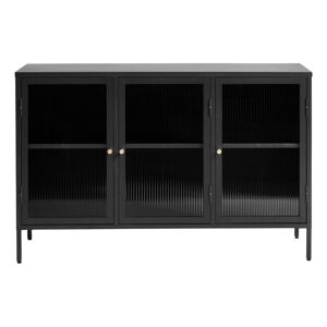 Czarna metalowa witryna 132x85 cm Bronco – Unique Furniture