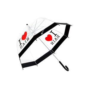 Przezroczysty parasol Ambiance I Love Rain, ⌀ 81 cm