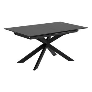 Czarny rozkładany stół ze szklanym blatem 90x210 cm Atminda – Kave Home