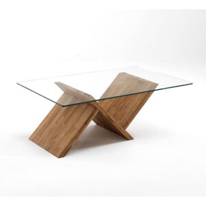 Naturalny stolik ze szklanym blatem 120x70 cm Ole – Tomasucci
