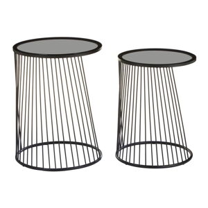 Okrągłe stoliki zestaw 2 szt. ze szklanym blatem ø 41 cm Trento – Premier Housewares
