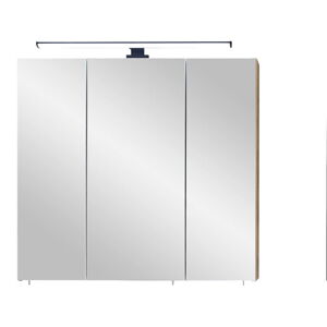 Brązowa wisząca szafka łazienkowa z lustrem 75x70 cm Set 374 – Pelipal