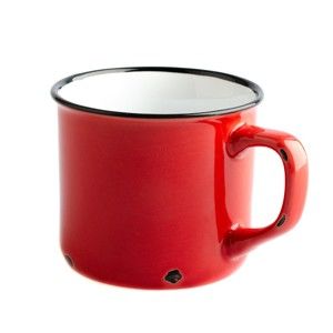 Czerwony ceramiczny kubek Dakls Story Time Over Tea, 230 ml
