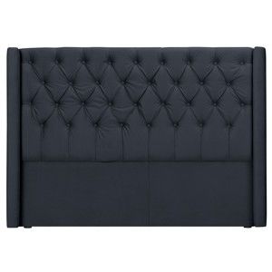 Antracytowy zagłówek łóżka Windsor & Co Sofas Queen, 196x120 cm