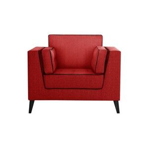 Czerwony fotel z detalami w czarnej barwie Stella Cadente Maison Atalaia Red