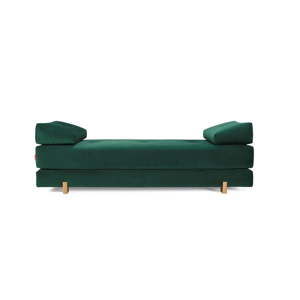 Ciemnozielona rozkładana sofa Innovation Sigmund Velvet Forest Green
