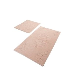 Zestaw 2 różowych bawełnianych dywaników łazienkowych Confetti Bathmats Ottoman Powder