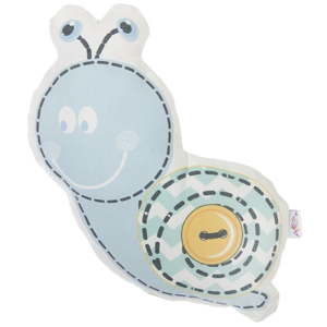 Niebieska poduszka dziecięca z domieszką bawełny Apolena Pillow Toy Snail, 30x28 cm