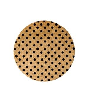 Okrągła wycieraczka z naturalnego włókna kokosowego Artsy Doormats Dots, ⌀ 70 cm