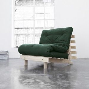 Fotel rozkładany Karup Design Roots Raw/Dark Green