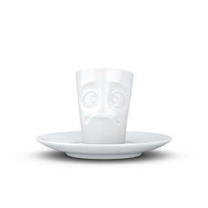 Biała rozczarowana porcelanowa filiżanka do espresso ze spodkiem 58products, 80 ml