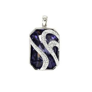 Srebrny wisiorek z fioletowymi kryształami Swarovski Elements Crystals Violet
