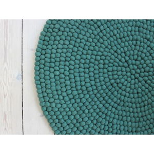 Zielony wełniany dywan kulkowy Wooldot Ball Rugs, ⌀ 140 cm