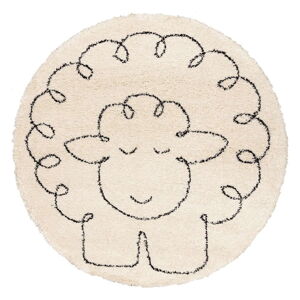 Beżowy antyalergiczny dywan dziecięcy ø 160 cm Fluffy Sheep – Yellow Tipi