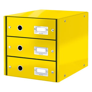 Żółty pojemnik z 3 szufladami Leitz Office, 36x29x28 cm