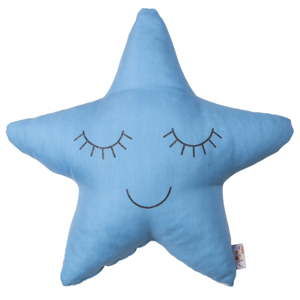 Niebieska poduszka dziecięca z domieszką bawełny Apolena Pillow Toy Star, 35x35 cm