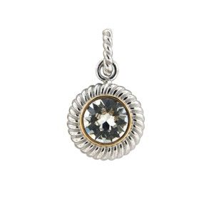 Srebrny wisiorek z białymi kryształami Swarovski Elements Crystals Circle Eagle