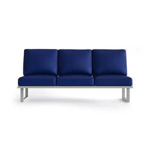Niebieska 3-osobowa sofa ogrodowa jasnymi nóżkami Marie Claire Home Angie