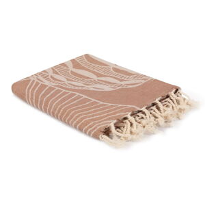 Brązowy ręcznik plażowy 180x100 cm Hanzade − Foutastic