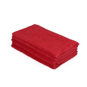 Zestaw sześciu czerwonych ręczników Beverly Hills Polo Club, 50x30 cm