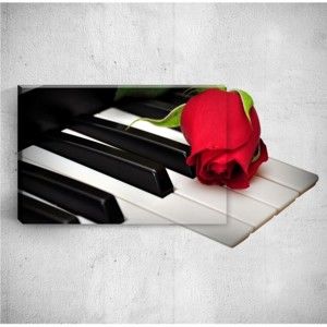 Obraz 3D Mosticx Rose On Piano, 40x60 cm