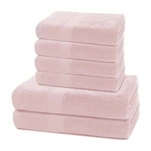 Zestaw 6 różowych ręczników DecoKing Marina