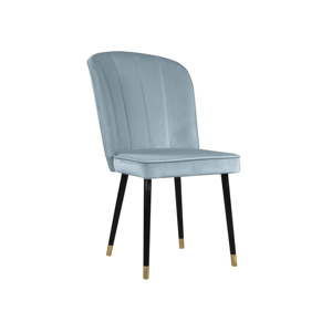 Niebieskie krzesło z detalami w złotym kolorze JohnsonStyle Leende