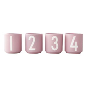 Zestaw 4 różowych kubków z imitacji porcelany Design Letters, 0,5 l