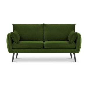Zielona aksamitna sofa Kooko Home Lento, 158 cm
