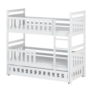Białe łóżko piętrowe dla dzieci 80x200 cm Oliwia - Lano Meble