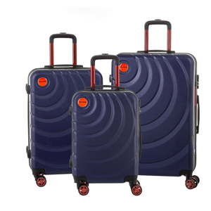 Zestaw 3 ciemnoniebieskich walizek Murano Manhattan