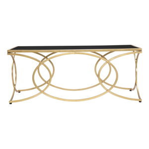 Czarny/złoty stolik ze szklanym blatem 60x110 cm Infinity – Mauro Ferretti