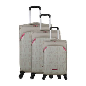 Zestaw 3 beżowych walizek z 4 kółkami Lulucastagnette Bellatrice