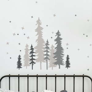 Zestaw naklejek dziecięcych Ambiance Forest Trees With Stars