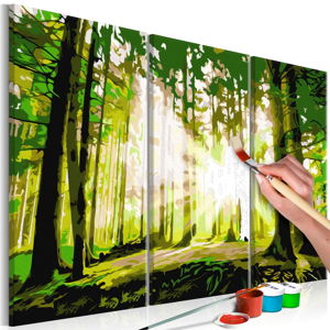 Zestaw płótna, farb i pędzli DIY Artgeist Spring Forest, 120x80 cm