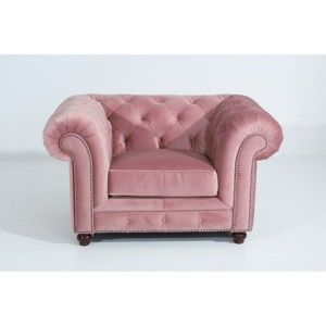 Różowy fotel Max Winzer Orleans Velvet