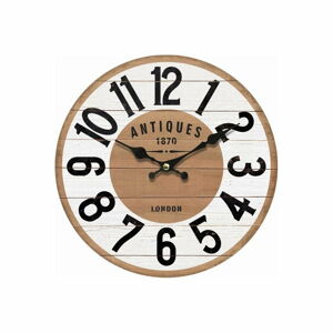 Drewniany zegar ścienny Dakls Vintage, ø 34 cm