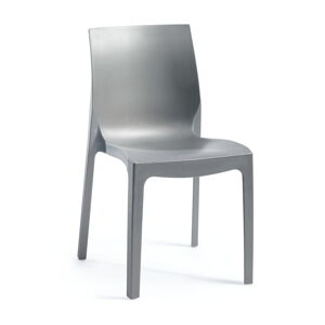 Szare plastikowe krzesło ogrodowe Emma – Rojaplast
