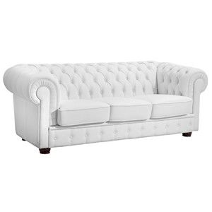 Biała skórzana sofa 3-osobowa Max Winzer Bridgeport
