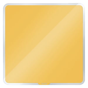 Żółta magnetyczna szklana tablica ścienna Leitz Cosy, 45x45 cm
